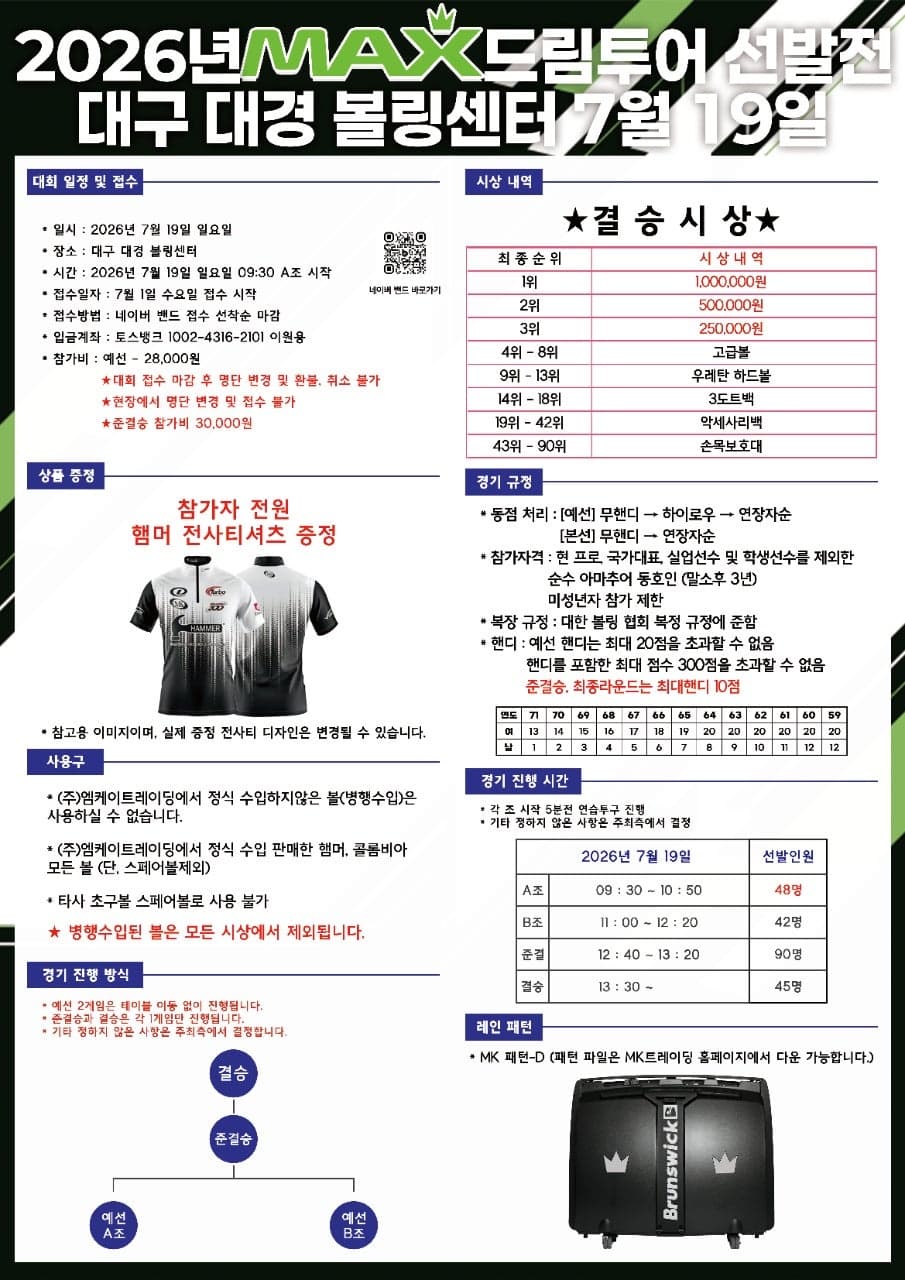 2026 MAX 드림투어 대구지역 예선 (대경볼링장)
